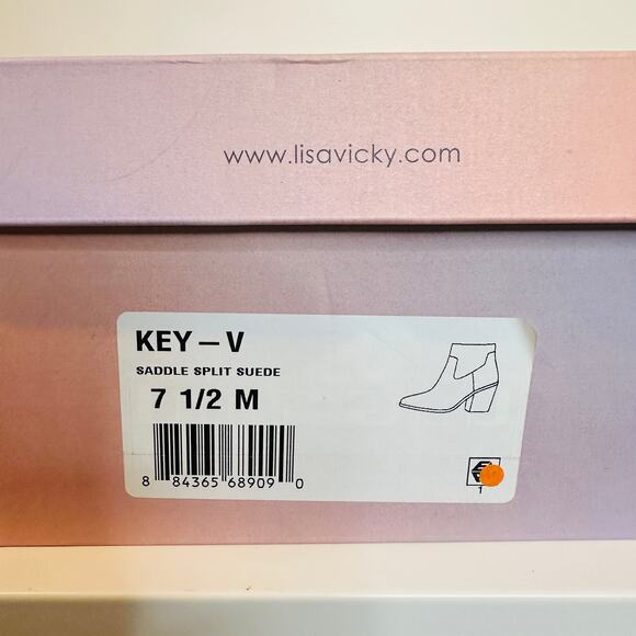 Lisa Vicky Suede Ankle Boots Women’s 7.5 Saddle Brown KEY-V New with Box - Picture 7 of 7